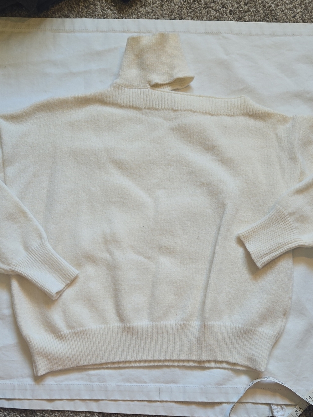 Juniors Cream Turtleneck Cutout Sweater